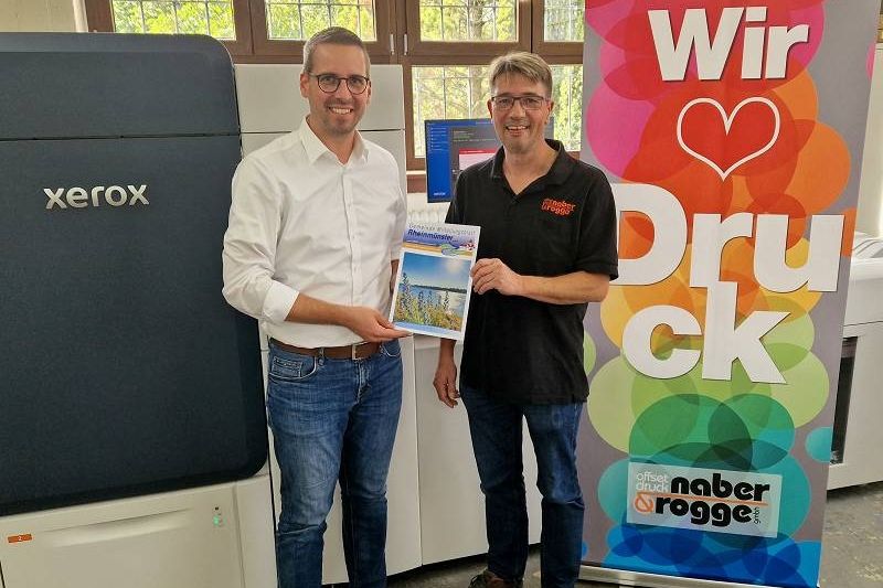Bürgermeister Thomas Lachnicht und Geschäftsführer Marco Drapp, Druckerei Naber & Rogge