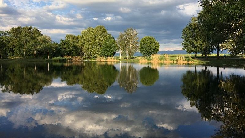Landschaft spiegelt sich im See